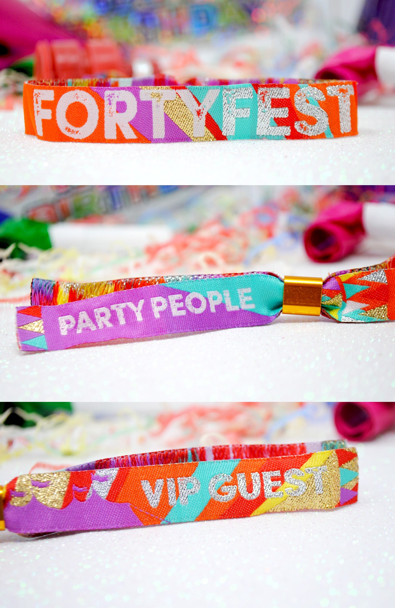 forty fest 40th birthday party wristband party favours