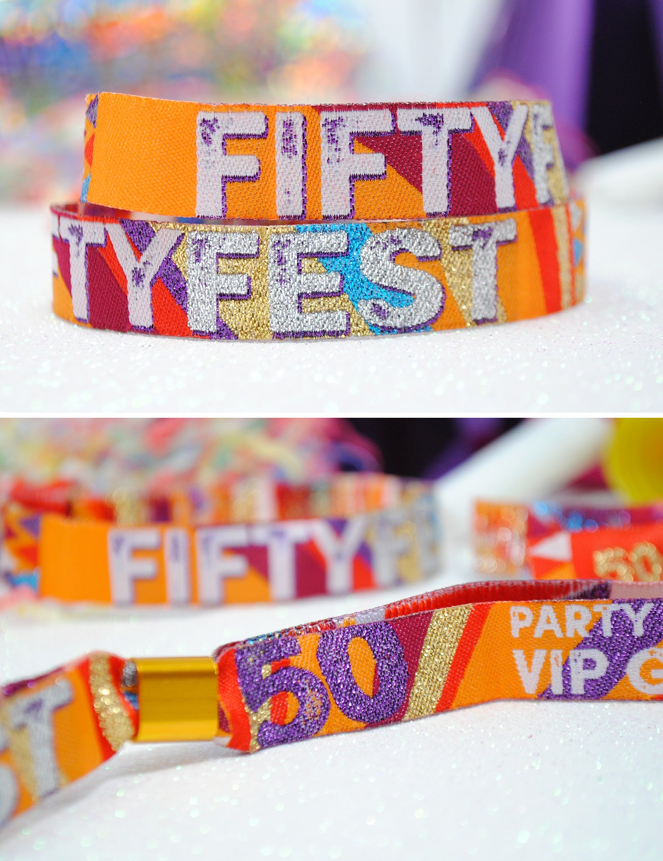 50th birthday festival party wristbands