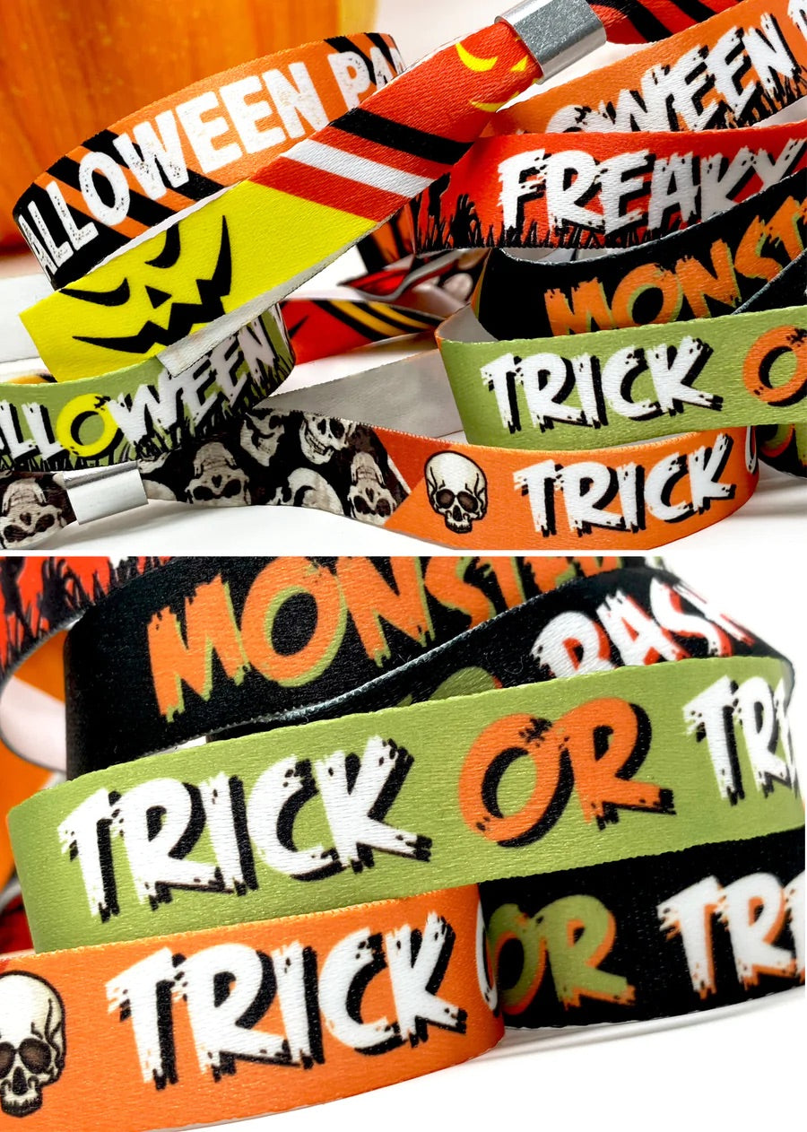 halloween personalised festival wristbands