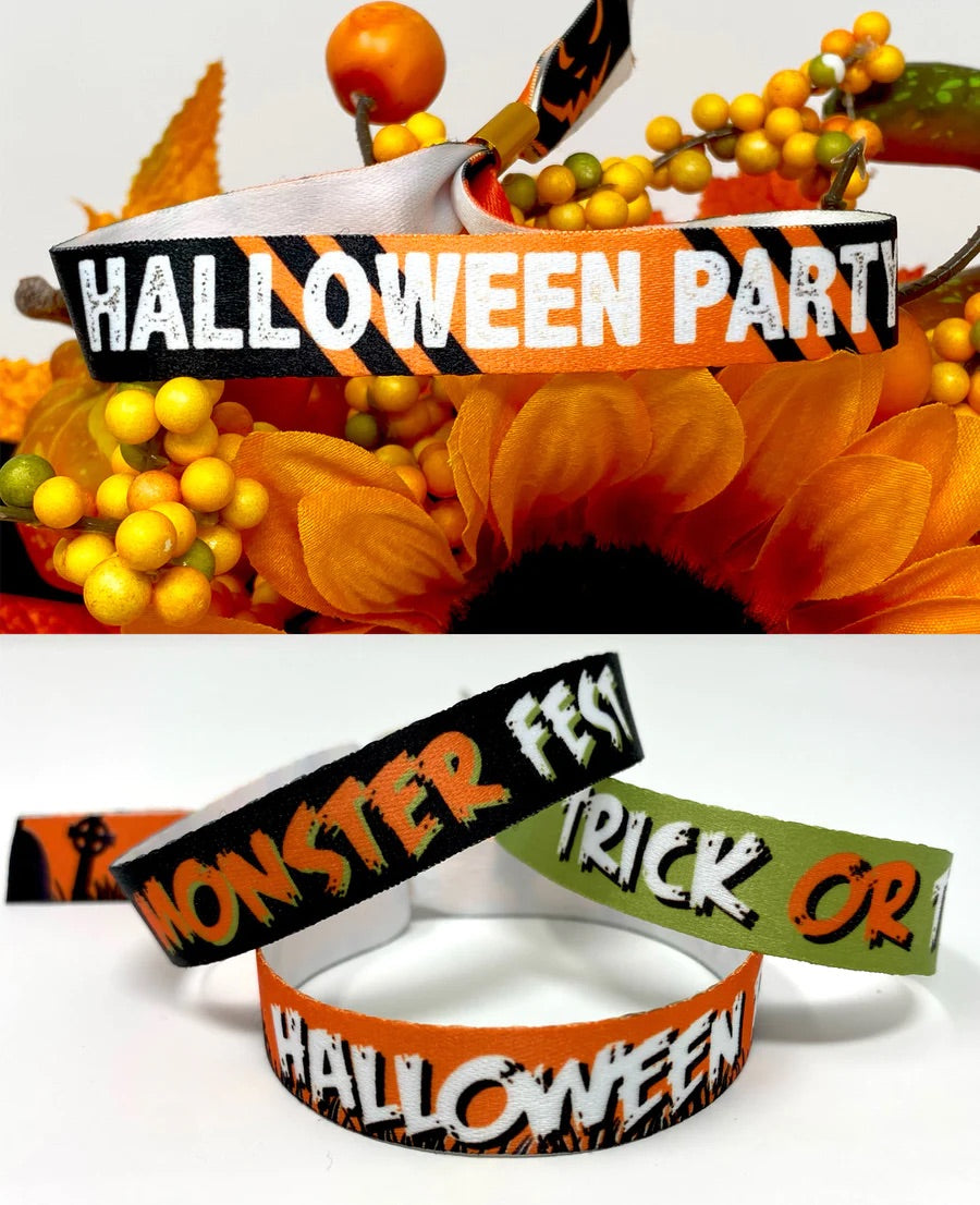 halloween personalised festival wristbands