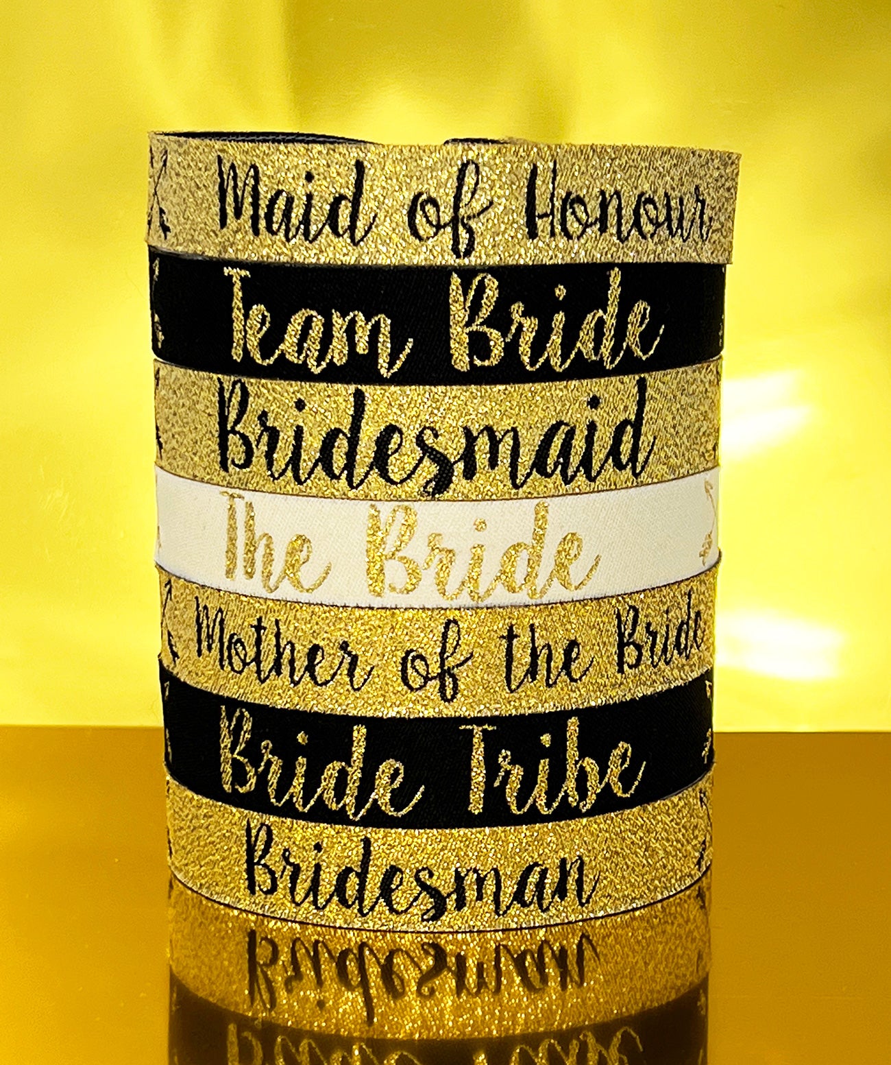 black gold hen party wristbands
