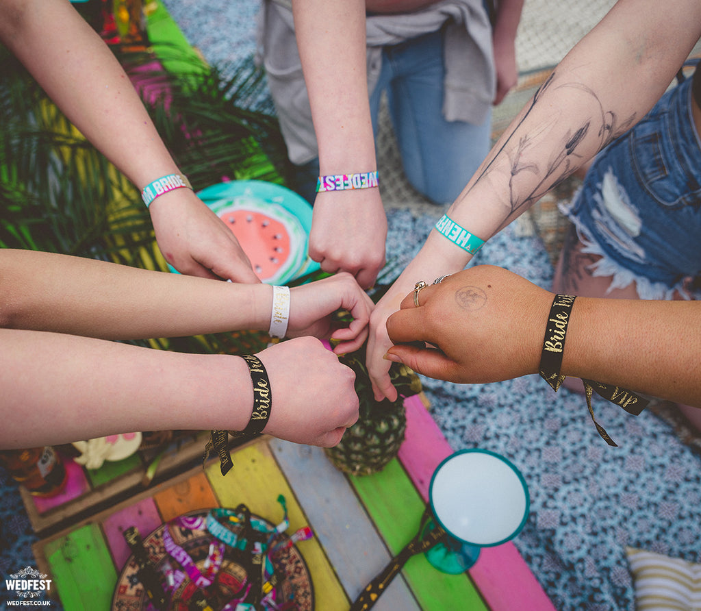 hen party wristbands glamping