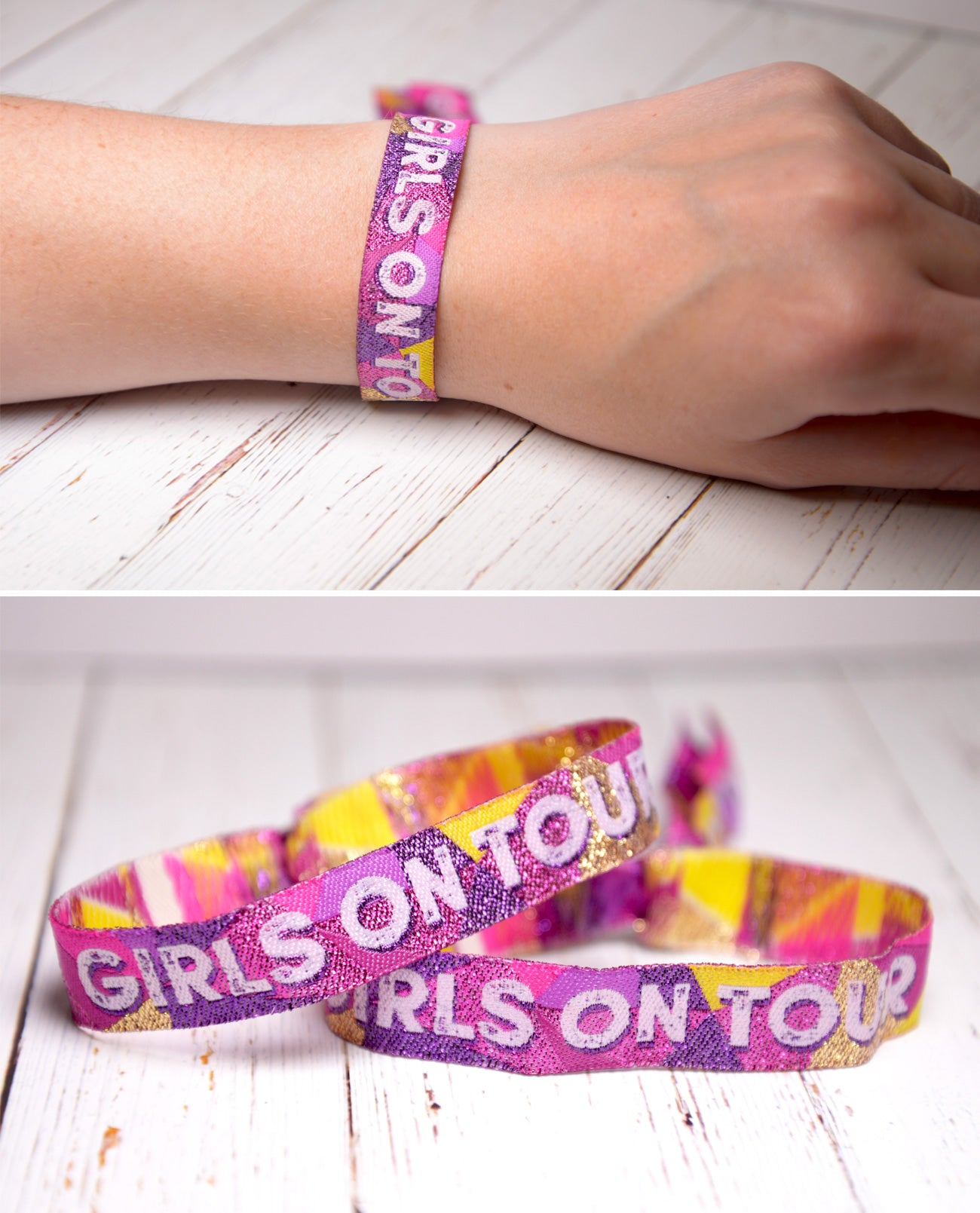 girls on tour generic festival party wristbands