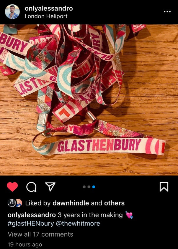glasthenbury festival wristbands laura whitmore