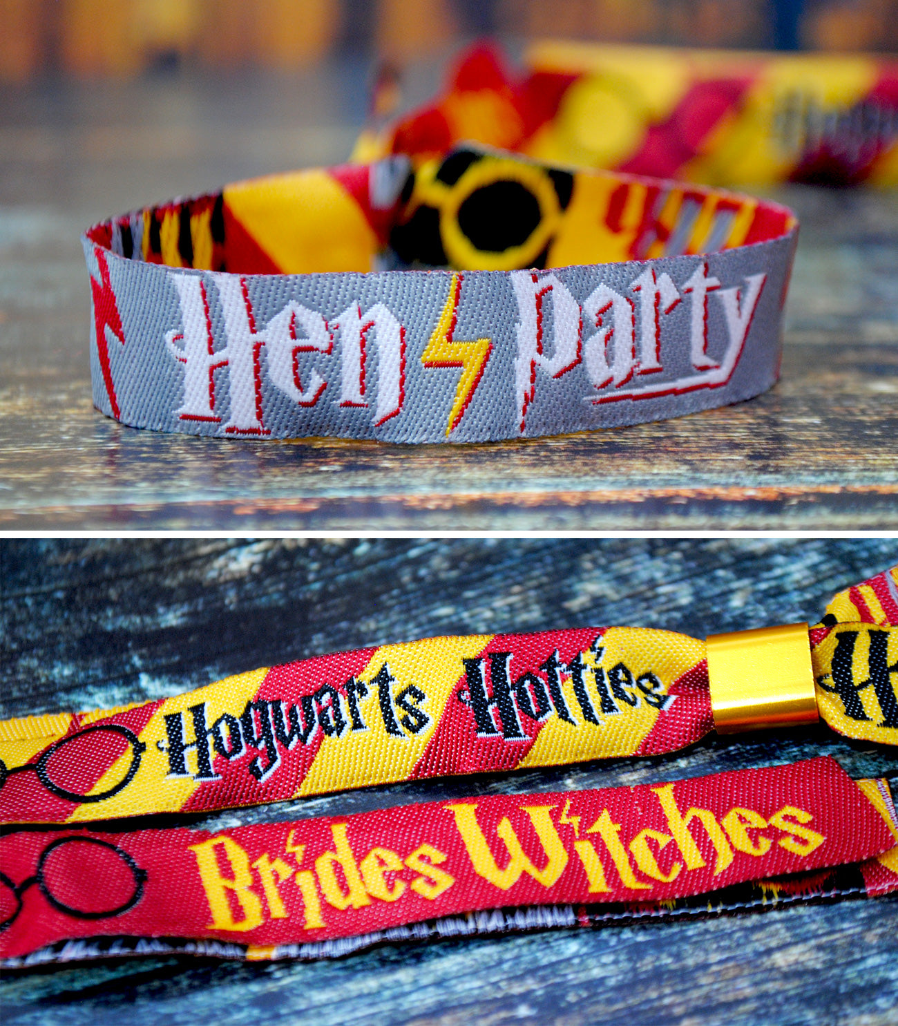 harry potter hen party wristbands brides witches hogwarts hotties