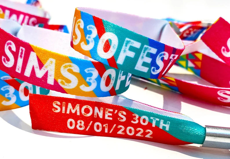 personalised birthday festival wristbands