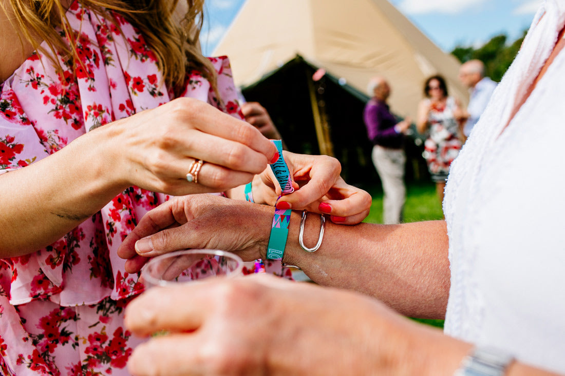 customised festival wedding fabric wristbands