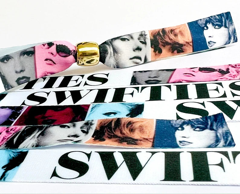 Close up of Swifties Taylor Swift Wristband Eras Tour