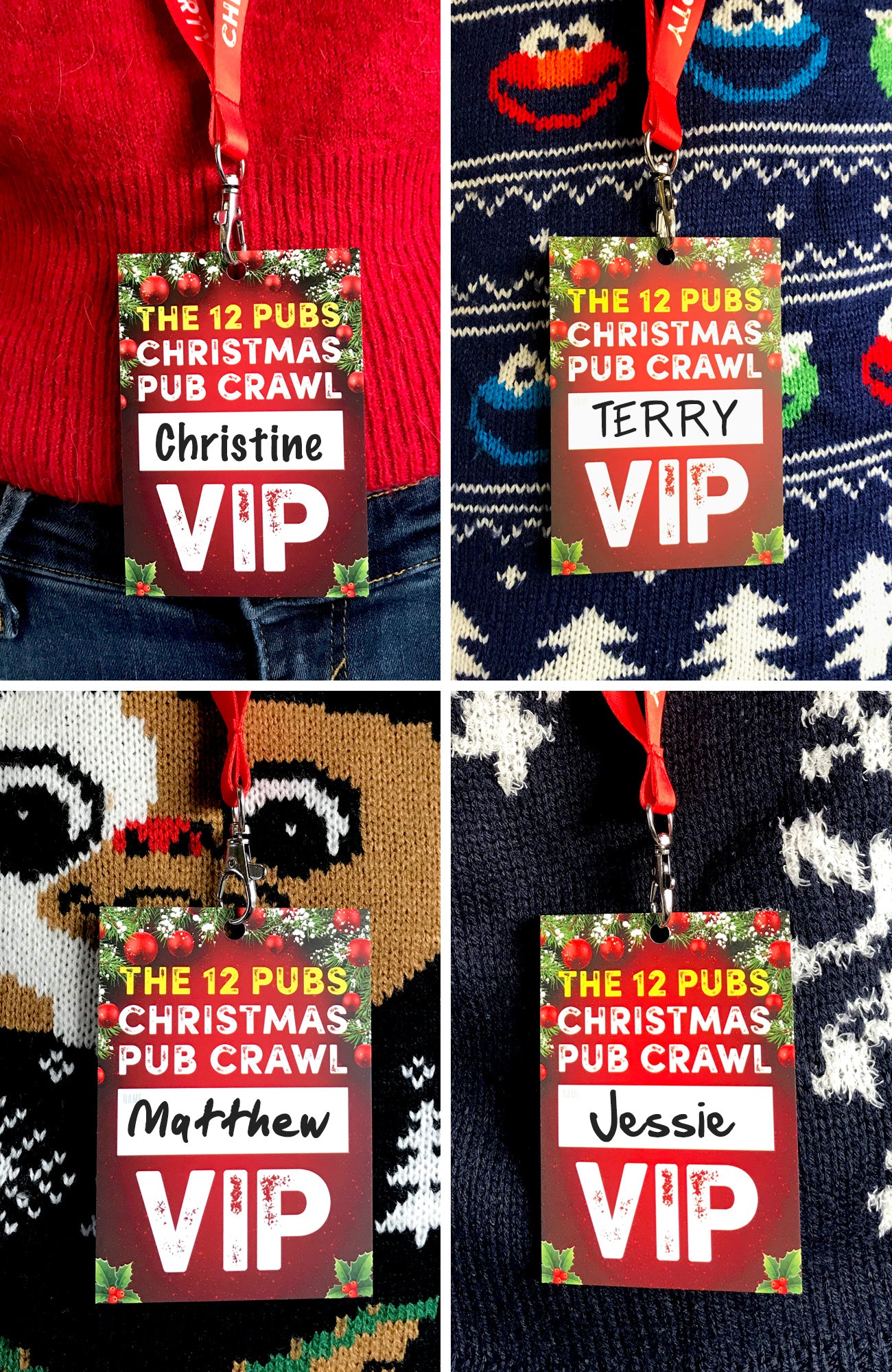 christmas office work party lanyards vip pass