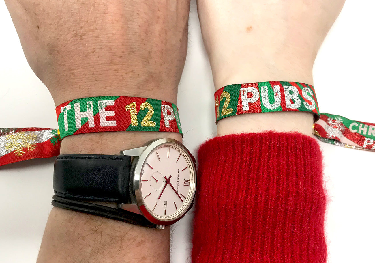 the 12 pubs christmas party pub crawl wristband accessories