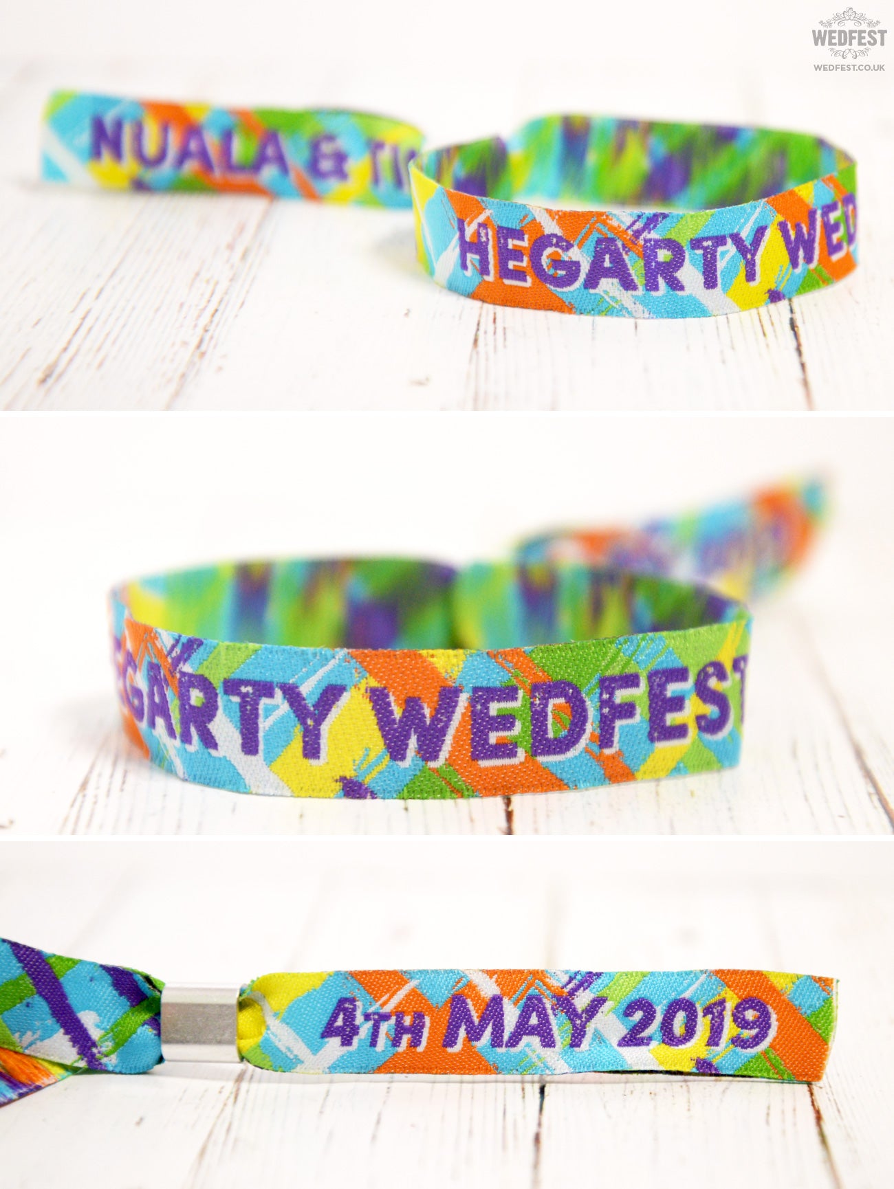 woven fabric festival wristbands