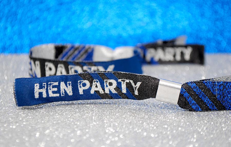 sparkly glittery winter Hen party wristbands 