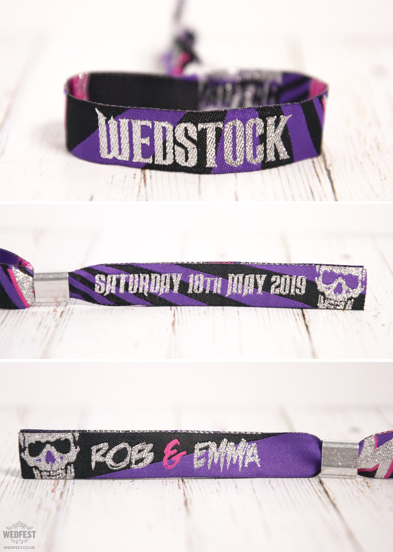 wedstock customised wedding wristbands