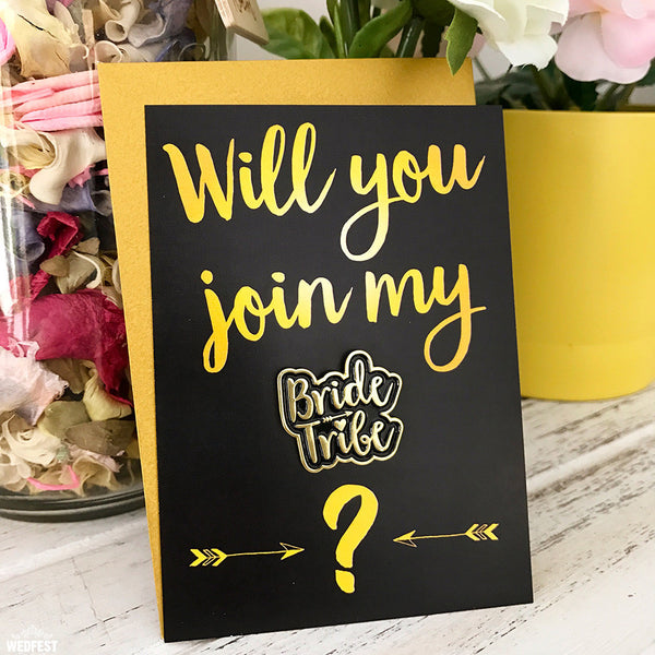 will you join my bride tribe bridesmaid cards