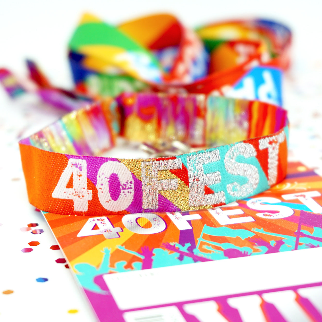 40FEST 40th Birthday Party Festival Wristbands 40 FEST FORTY FEST | Hen  Party Wristbands | Team Bride Tribe Hen Party Wristbands & Bachelorette  Party Accessories