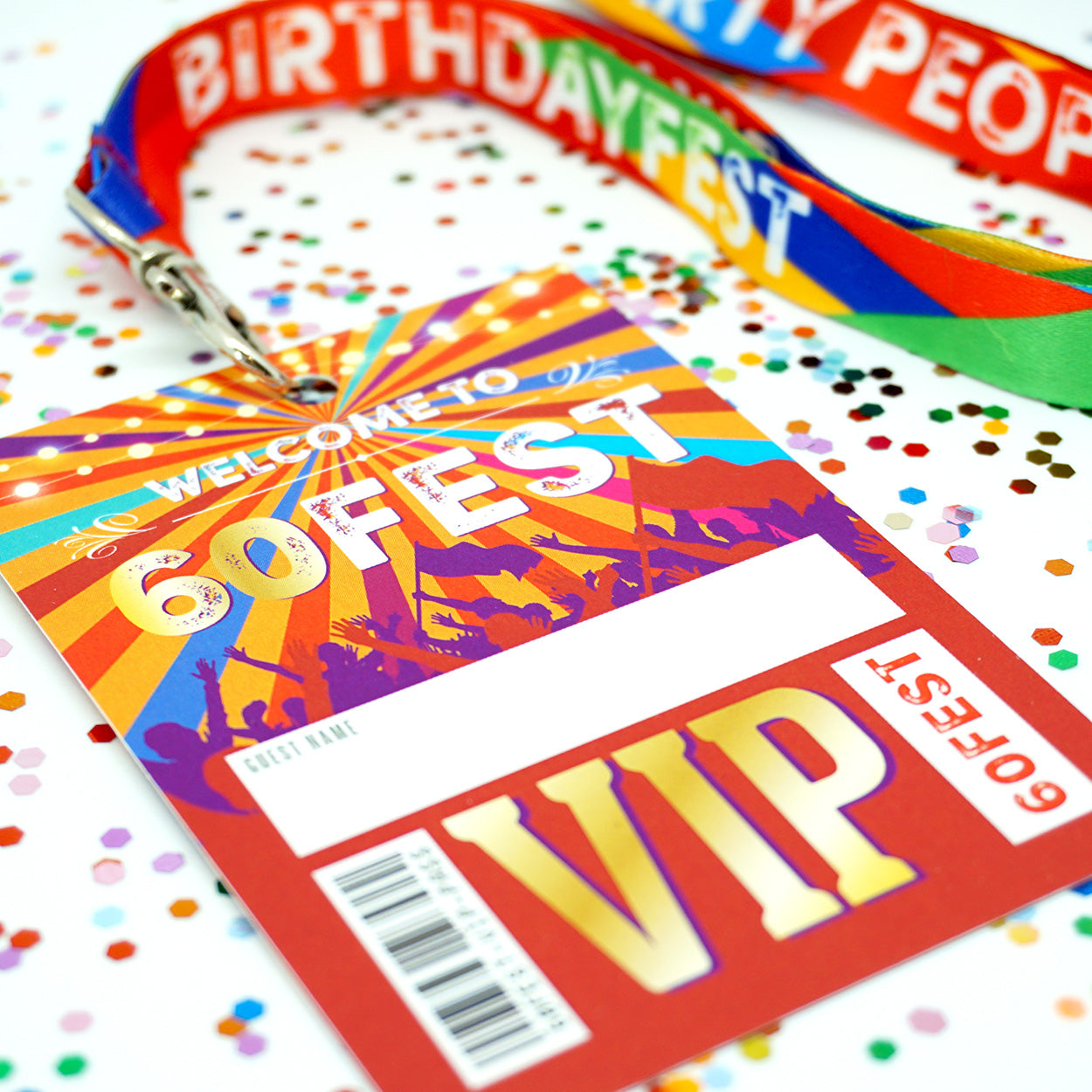 60FEST Festival 60th Birthday Party Lanyards