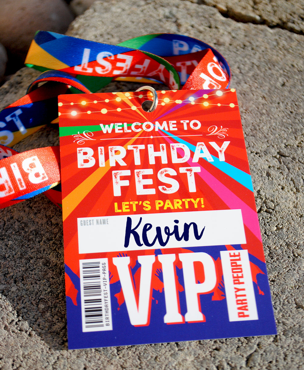 BIRTHDAYFEST ® Festival Birthday Party VIP Lanyards | Hen Party Wristbands  | Team Bride Tribe Hen Party Wristbands & Bachelorette Party Accessories