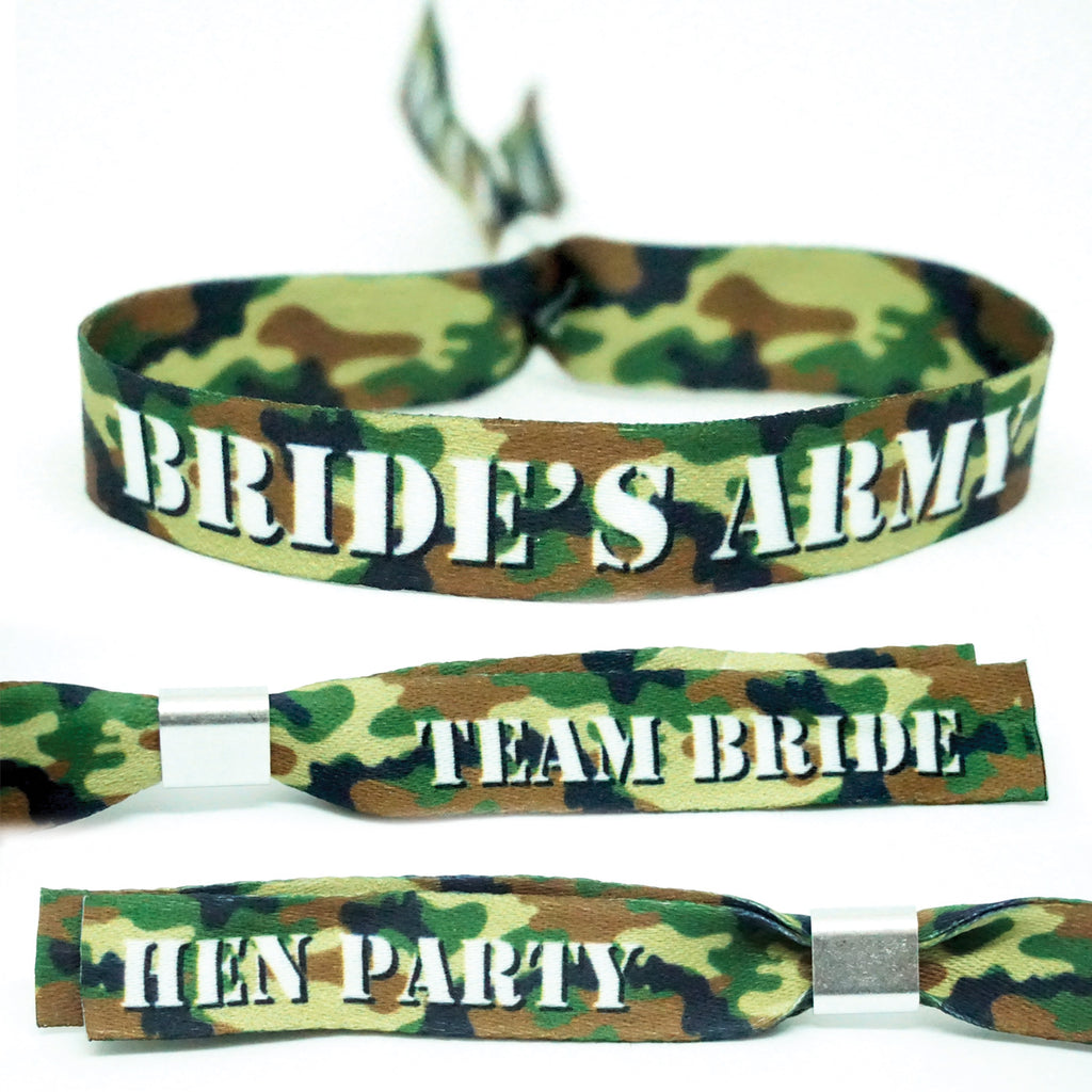 Army Theme Camouflage Hen Party Wristbands Accessories | Hen Party ...