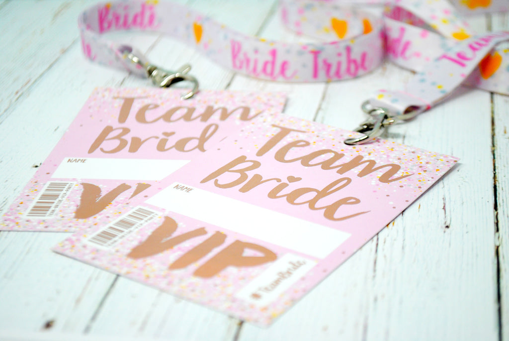 Team Bride Rose Gold Vip Lanyard Pass Hen~bachelorette Party Favours Hen Party Wristbands 7519