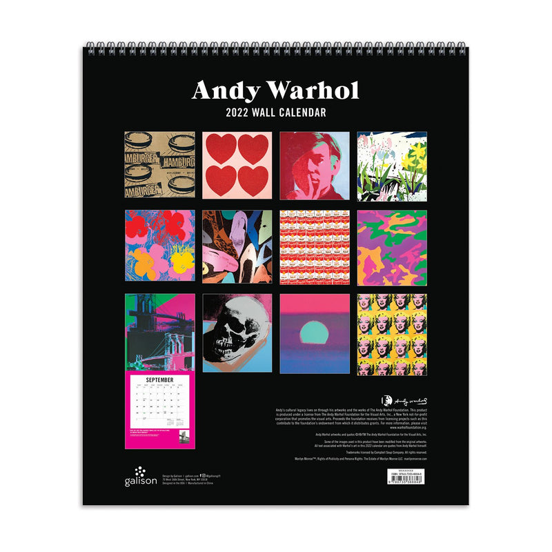 Andy Warhol 2022 Tiered Wall Calendar | Galison