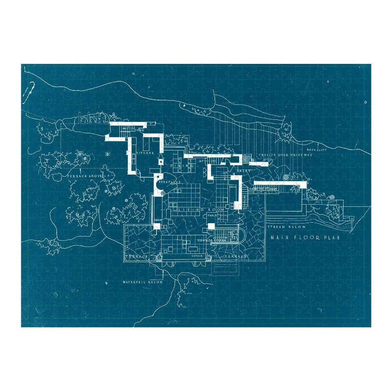 floor plan of falling water by frank lloyd wright