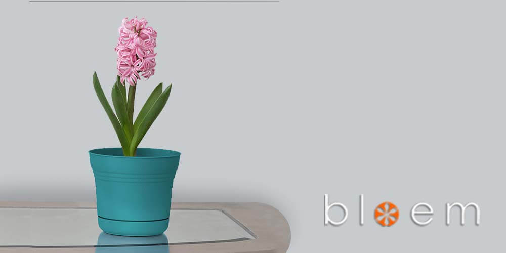 Bloem teal resin planter