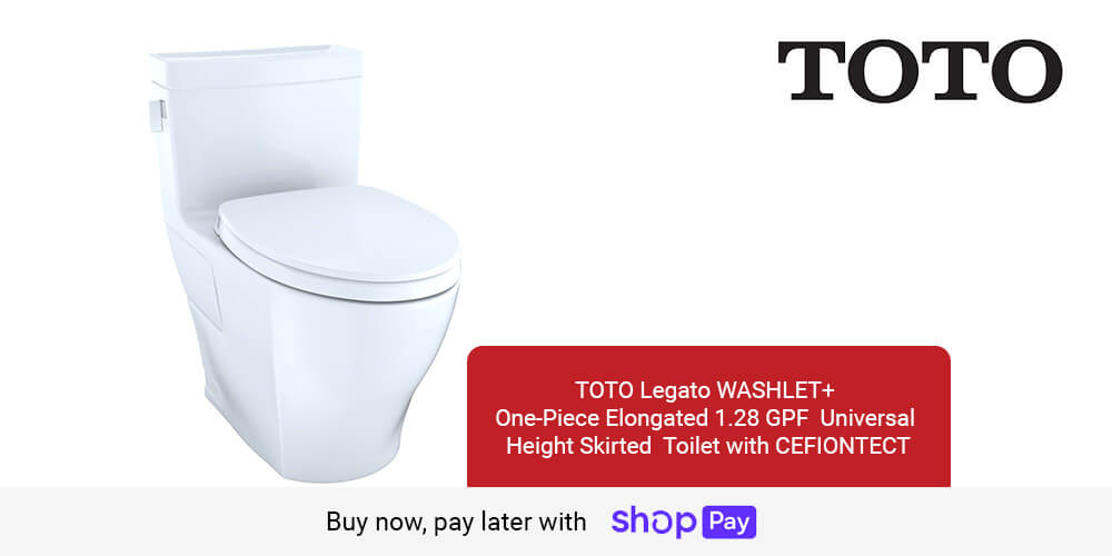 TOTO Legato WASHLET+ One-Piece Elongated 1.28 GPF Universal Height Skirted Toilet  