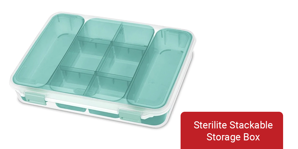 Sterilite Divided Stackable Storage Box 