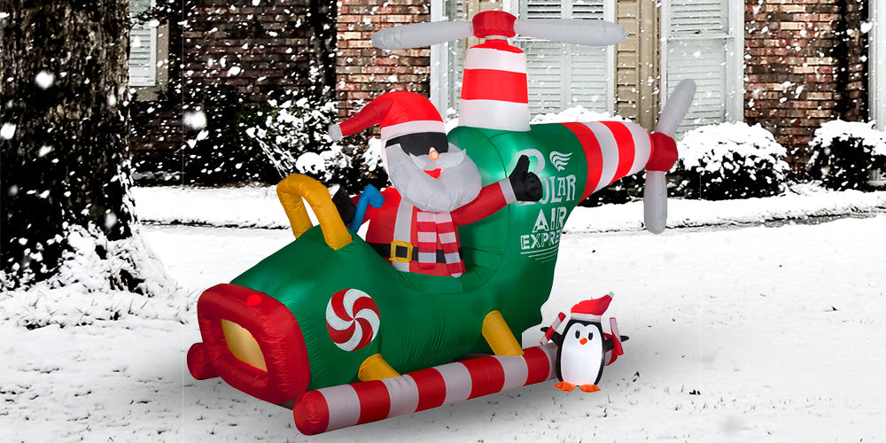 6' Inflatable Santa Helicopter 