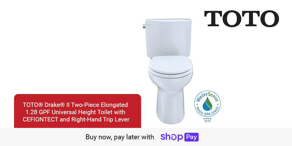 TOTO Drake® II Two-Piece Elongated 1.28 GPF Universal Height Toilet with CEFIONTECT and Right-Hand Trip Lever 