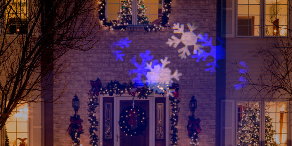 Blue and White LED Snowflake Projector 
