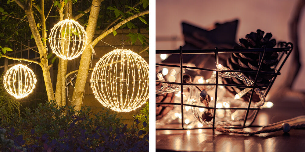 Make Topiary Ball Lanterns or Make a Glowing Pinecone Table Centerpiece