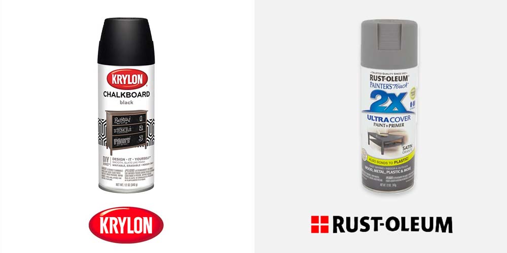 Krylon spray pain  and Rust-oleum spray paint 