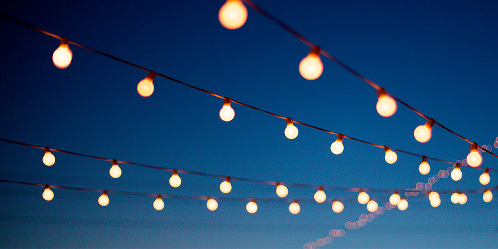 String lights Across the Open Air  