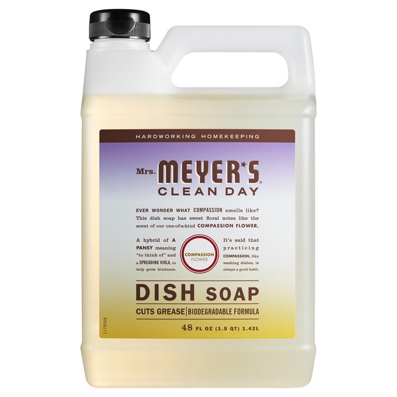 Photo 1 of Mrs. Meyer's Clean Day Compassion Flower Scent Liquid Dish Soap Refill 48 oz 1 pk