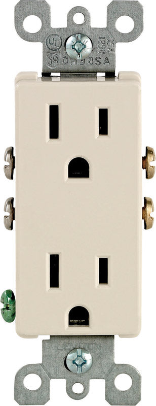 Leviton Decora 15 amps 125 V Duplex Light Almond Outlet 5-15R 1 Pack