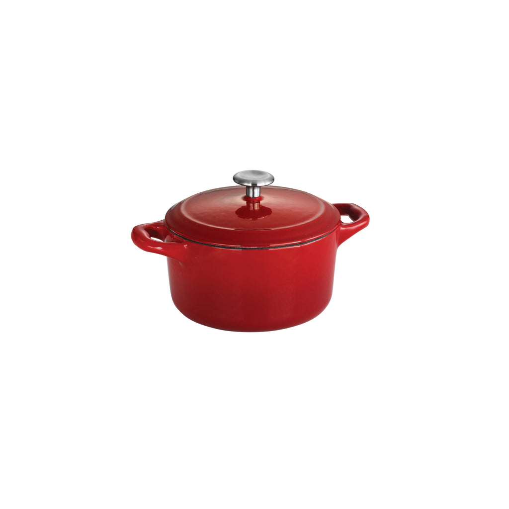 24 oz Enameled Cast-Iron Series 1000 Covered Mini Cocotte - Gradated R ...