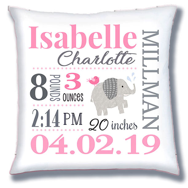 personalized birth pillow