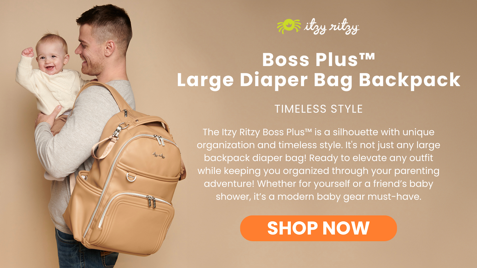 Itzy Ritzy Large Diaper Bag Backpack