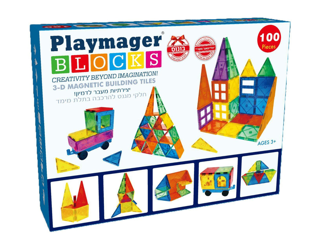 פליימגר משחק מגנטים 100 חלקים - Playmager – צעצועים ילדים ודרקונים