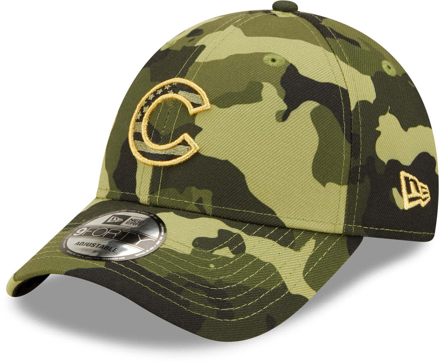 oplichter Ontvangst voorjaar Chicago Cubs New Era 9Forty MLB 22 Armed Forces Camo Baseball Cap –  lovemycap