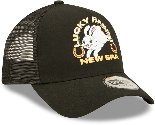 Lucky Rabbit New Era Sign Black Trucker Cap – lovemycap