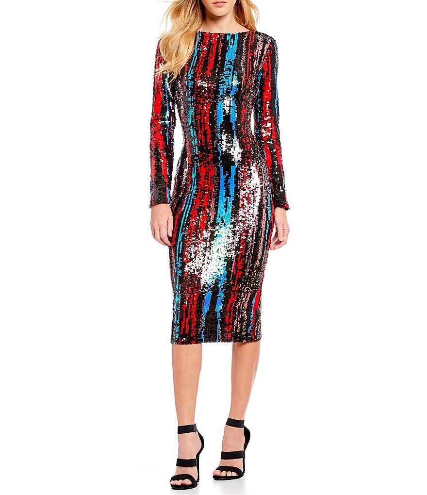 dress the population emery sequin midi dress