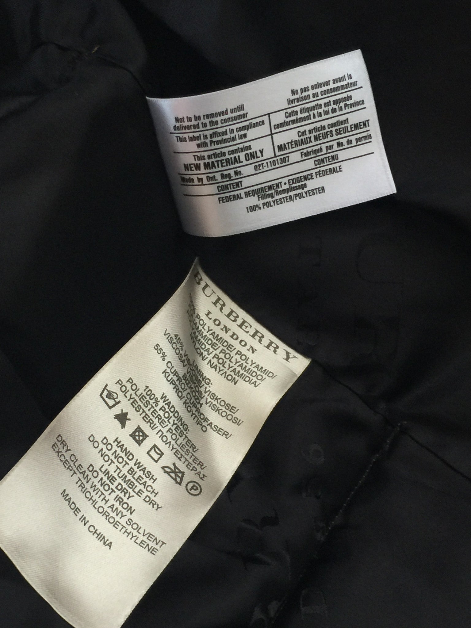 burberry london label authentic