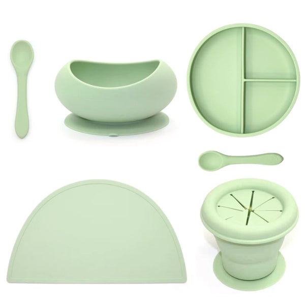 Upward Baby Suction Plates & Bowls for Baby -Toddler Essentials Silicone  Baby Plate & Bowl with 2 Baby Spoons Self Feeding 6 Months - Kids Plates  Baby