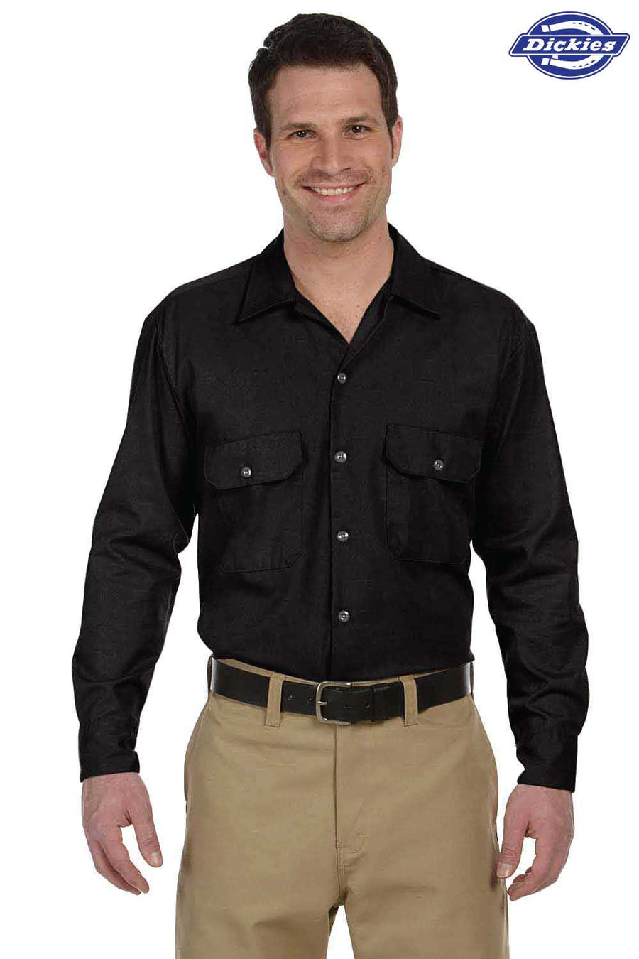black dress shirt with khakis