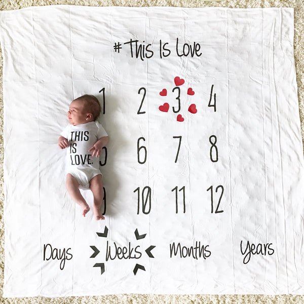 Elephant milestone baby blanket personalized baby gift boy ...