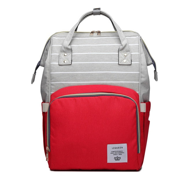 red diaper backpack