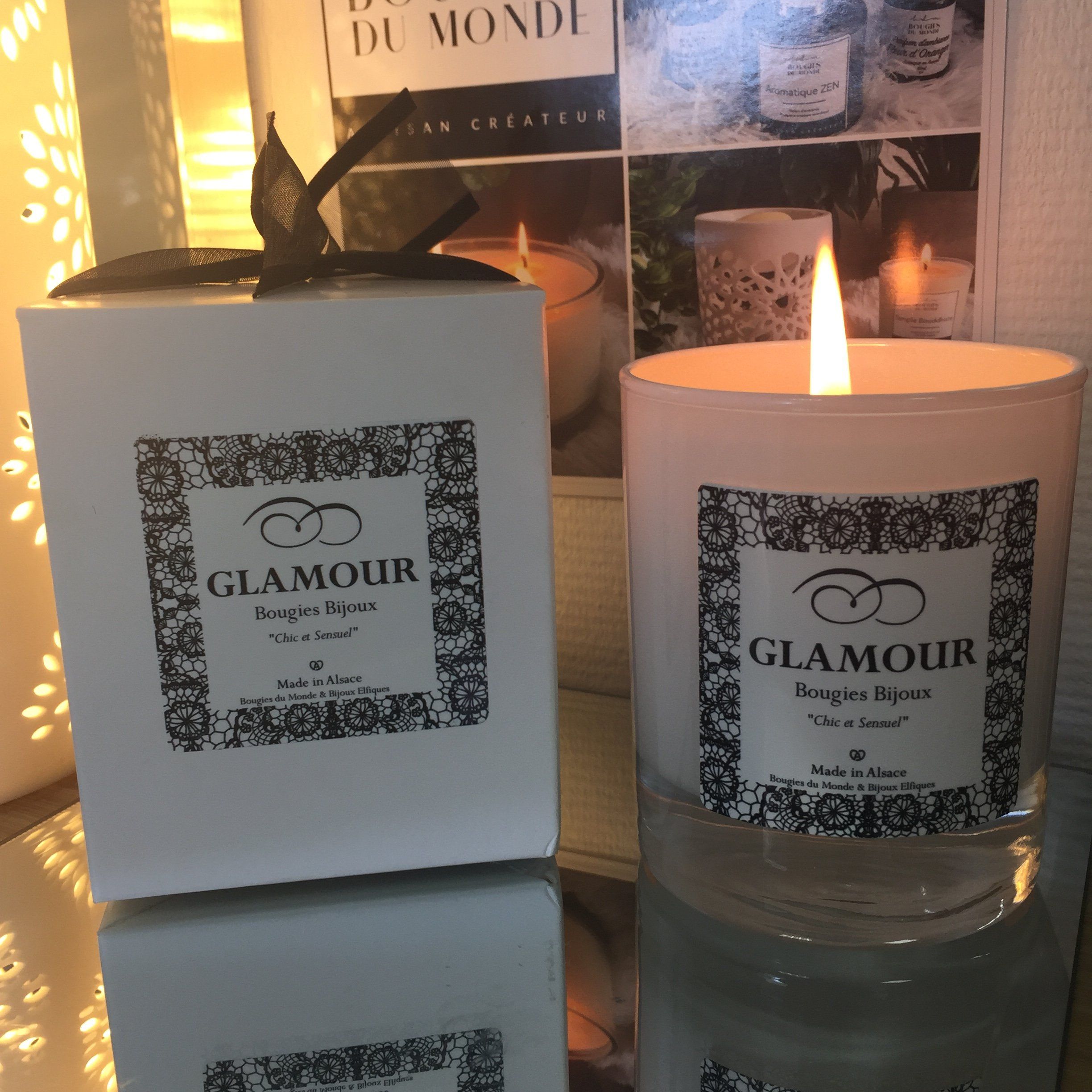 Bougies Bijoux Glamour - Parfum Fleur de coton