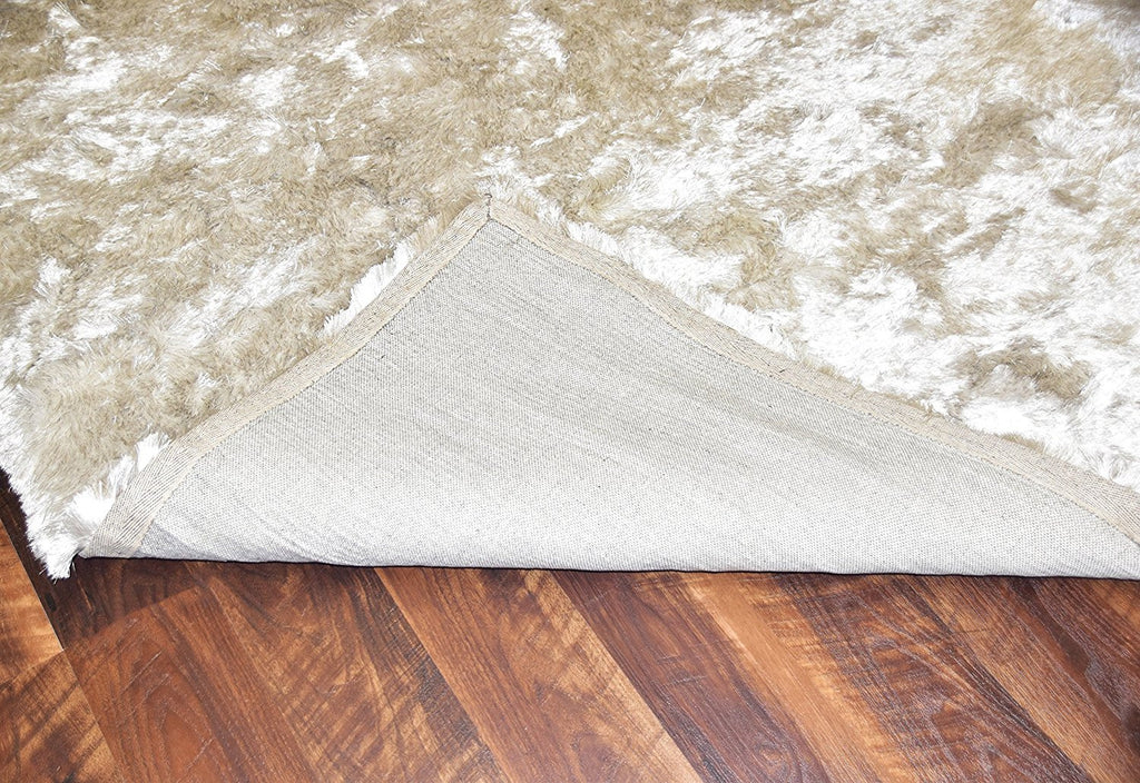 Ivory Grey Tone Soft Shaggy 5x8 Ft Area Rug Table Tufted Gray Polyester Shag Carpet Contemporary Living Family Room Kids Room Bedroom Rugs